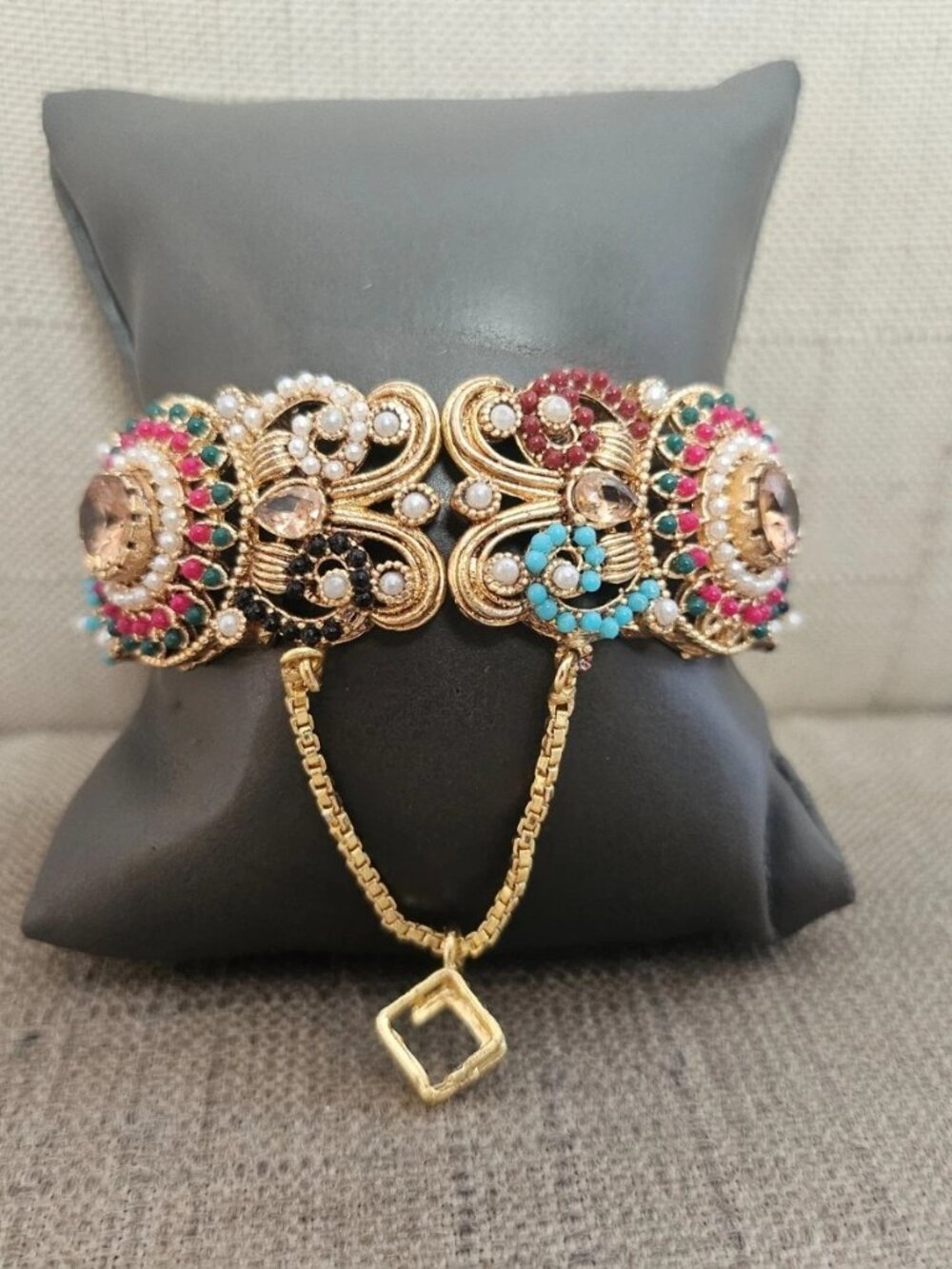 Fashion Bracelet Multi Color Beads Fancy Jewelry Traditional Bangle Wristband - Picture 2 of 12